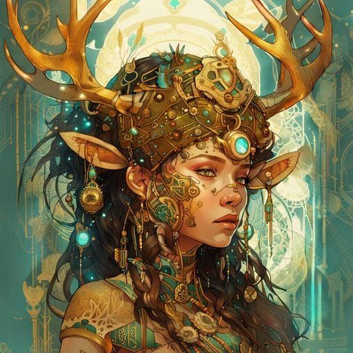 Steampunk Antler Queen