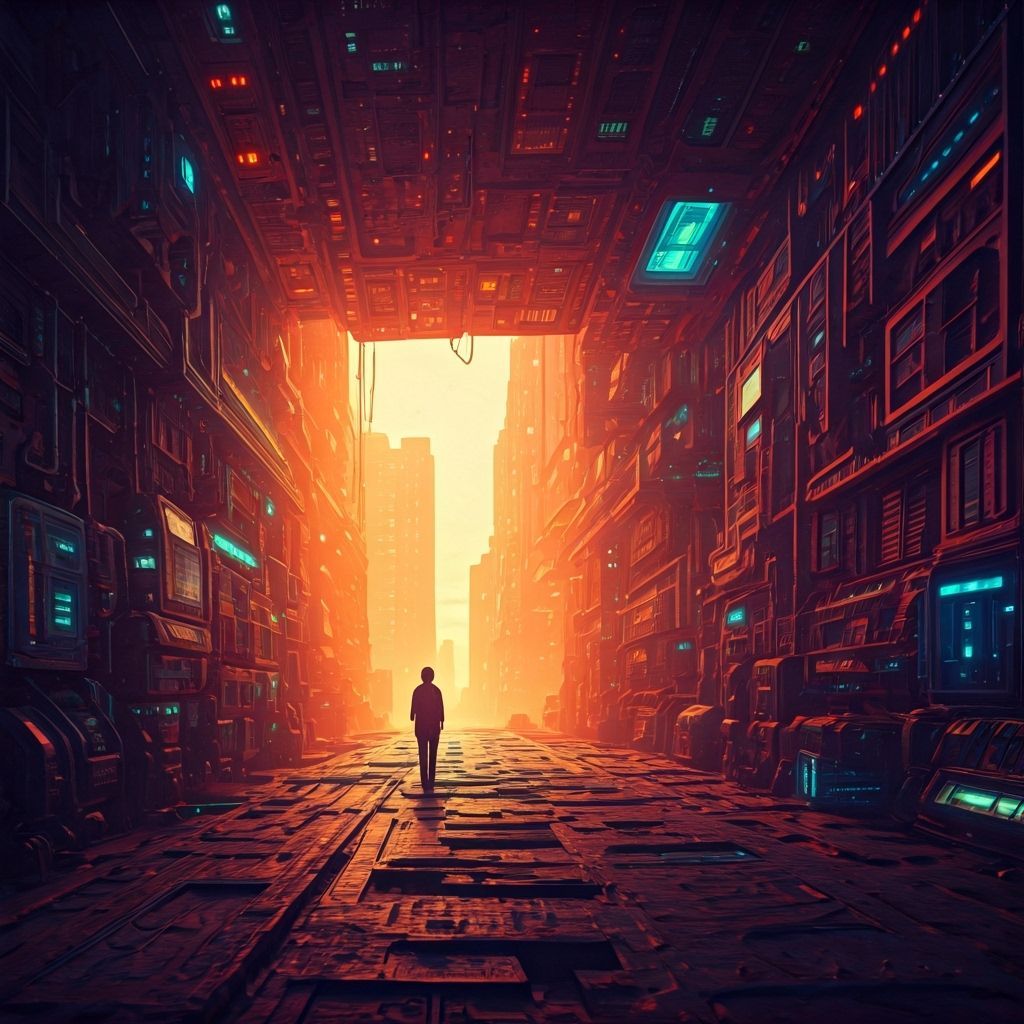 Dreamlike Futuristic Landscape in Digital Painting Style