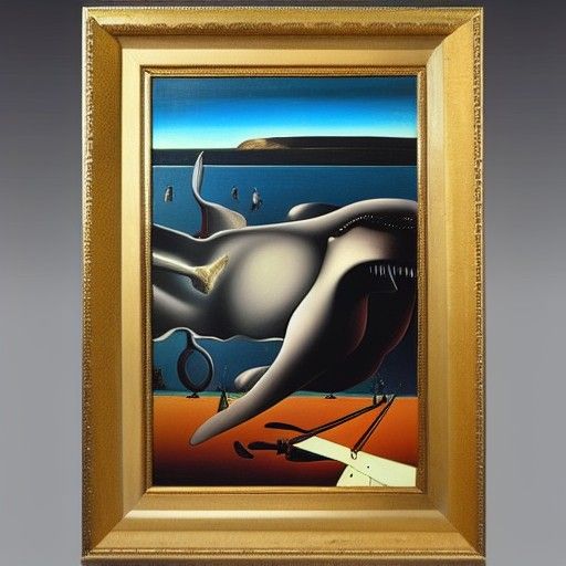 Surreal Whale Eats Person, Dali Style