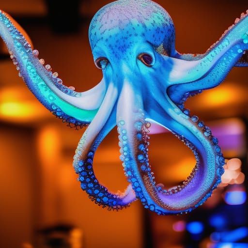 Octopus singing in a Las Vegas Lounge