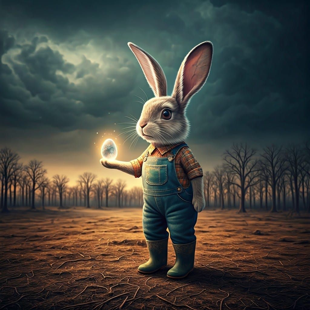 bunny found a magical Easter egg