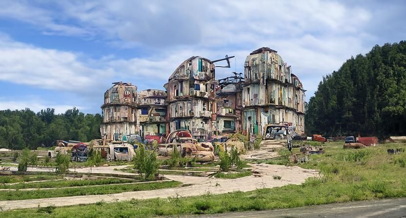 Wasteland Scene: A Post-Apocalyptic Landscape