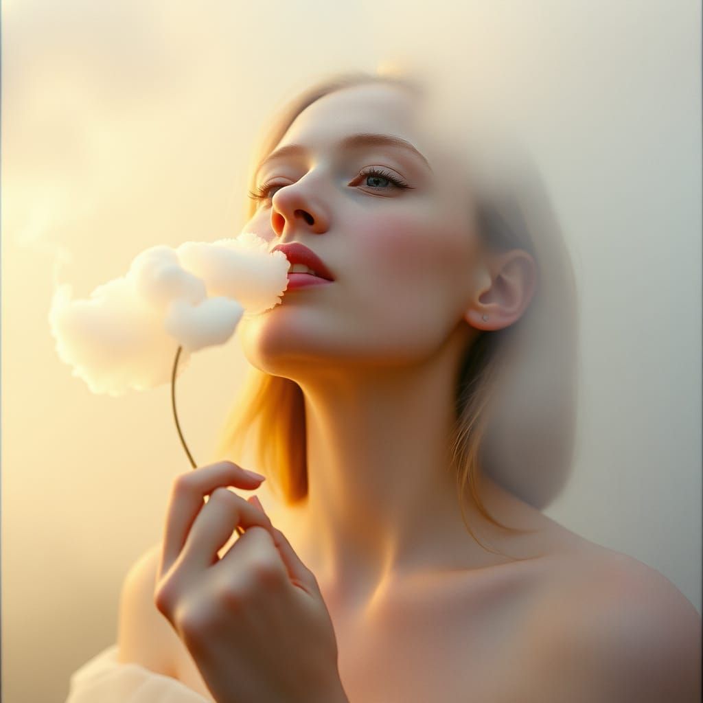 Frozen Moment of Wonder in Soft, Golden Light