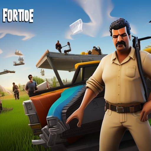 Pablo Escobar in Fortnite: Detailed Matte Painting