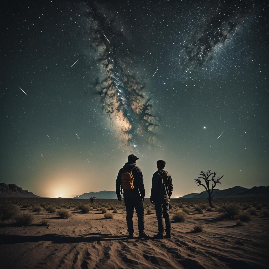 Cinematic Still: Drifting Through the Starry Night