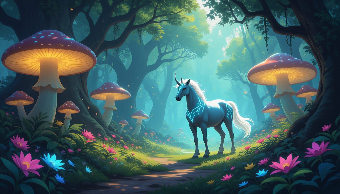 Mystical Centaur in Enchanted Forest Glade