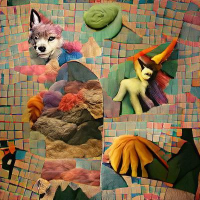 Colorful Fantasy World in Felt Collage