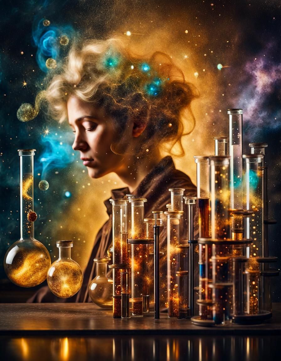 Alchemist's Cosmic Dream in Alcohol Ink Style