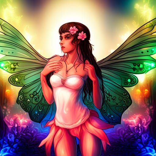 Sparkling Elf Fairy with Glittering Wings