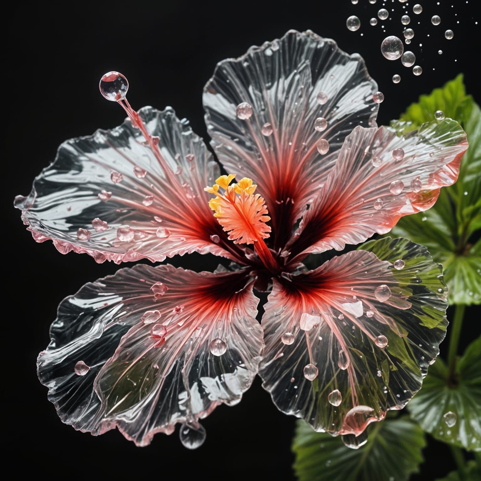 Macro Photograph of a Transparent Water Hibiscus