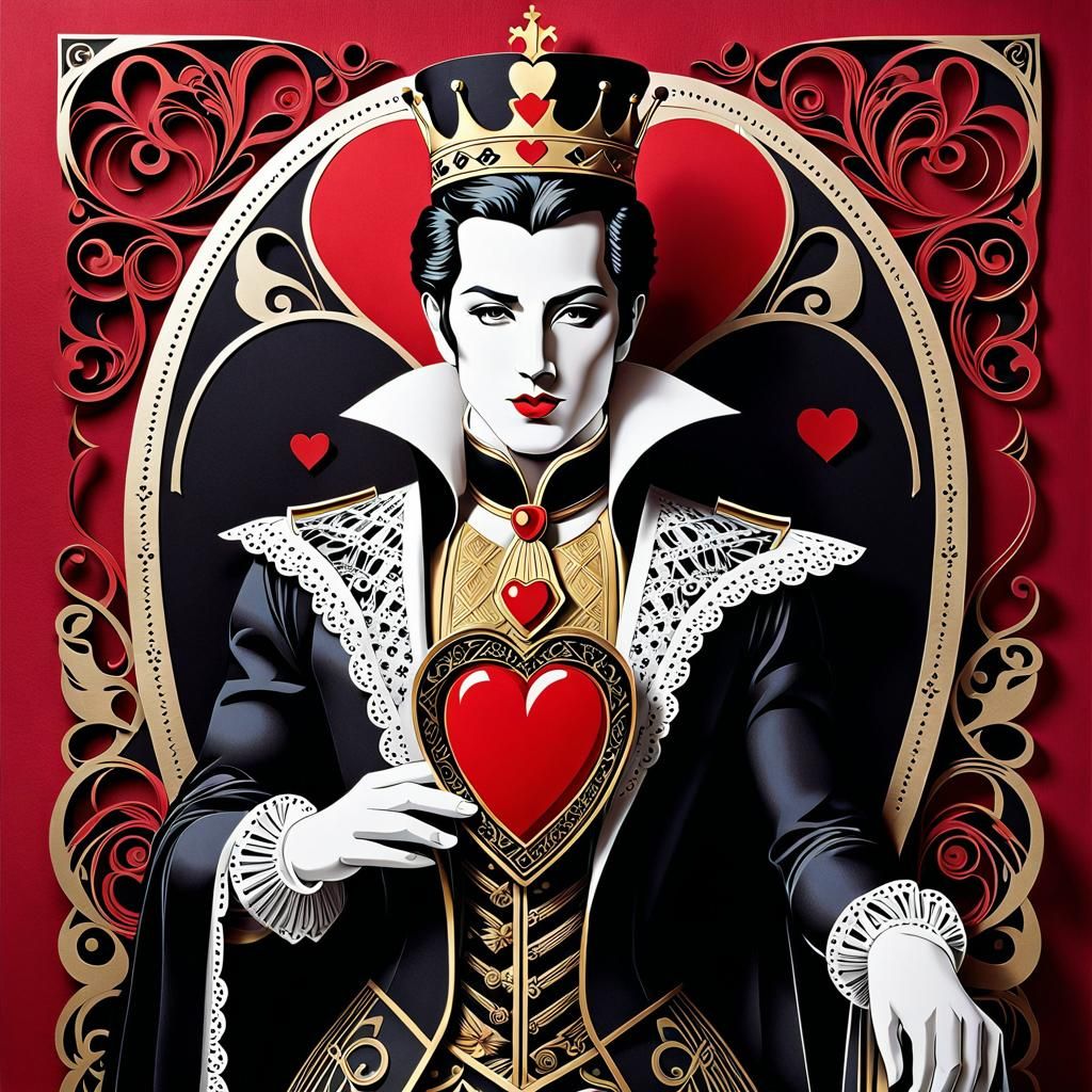 Jack of Hearts Meets Queen: Paper Cut-Out Art