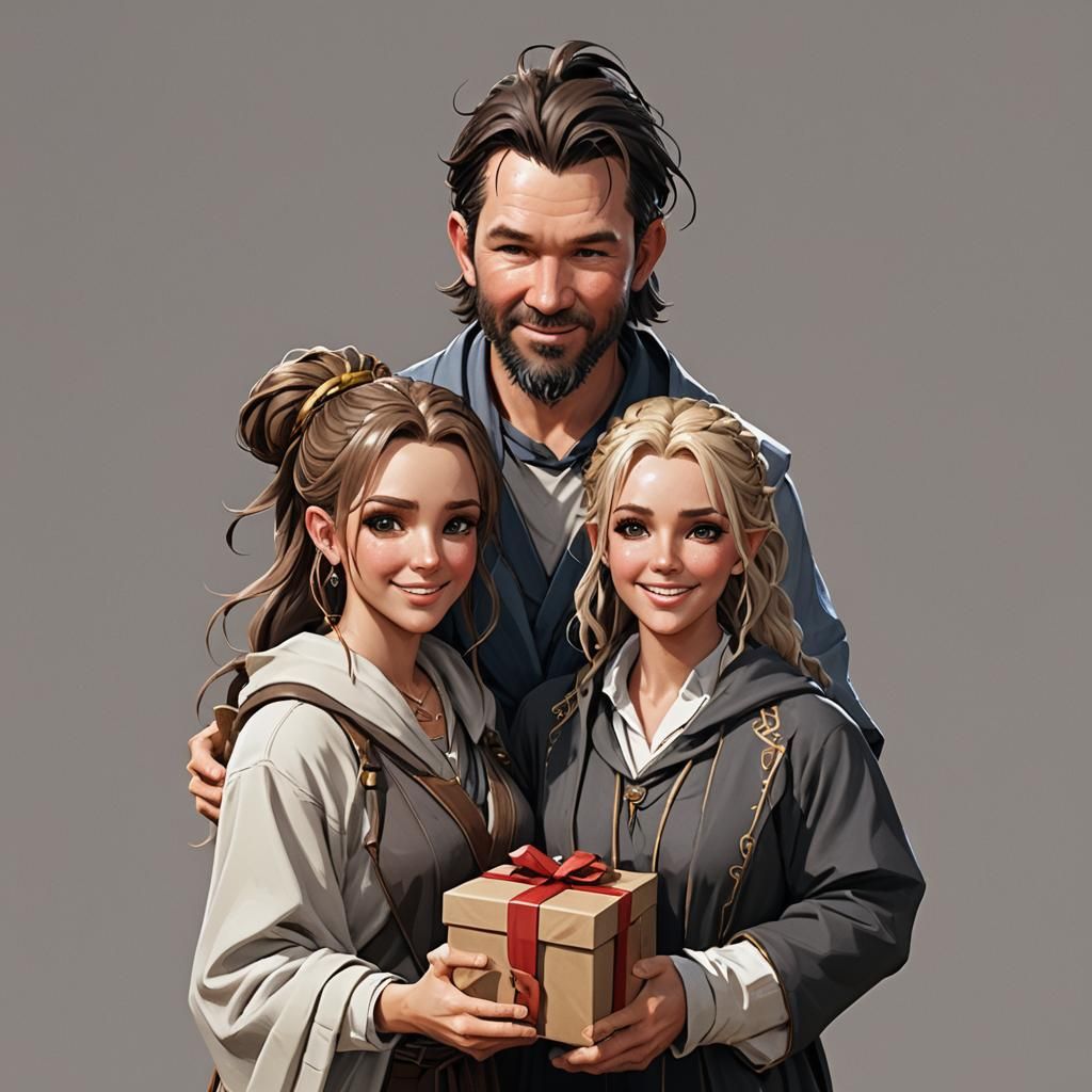 Young Wizard Theo handing presents to a couple of children :)