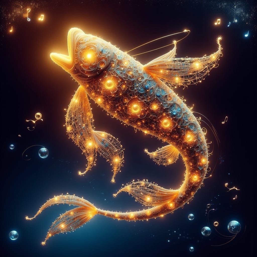 Dreamy Pisces Scene Under Enchanted Fairy Lights