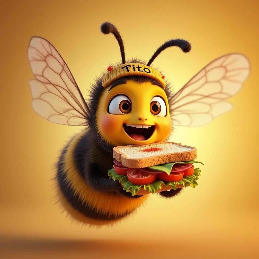 A Bee in a Berretto Flies in with a Panino