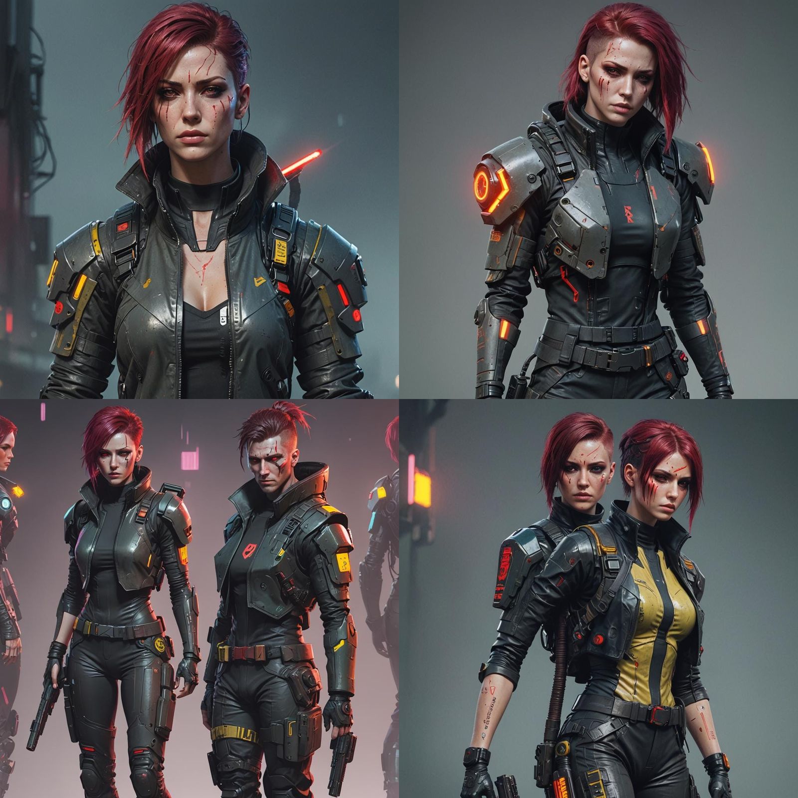 Cybernetically Enhanced Marine in Cyberpunk Style