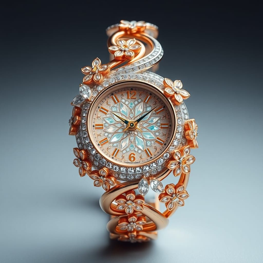 Luxurious Diamond Ladies Watch in Klimt Style