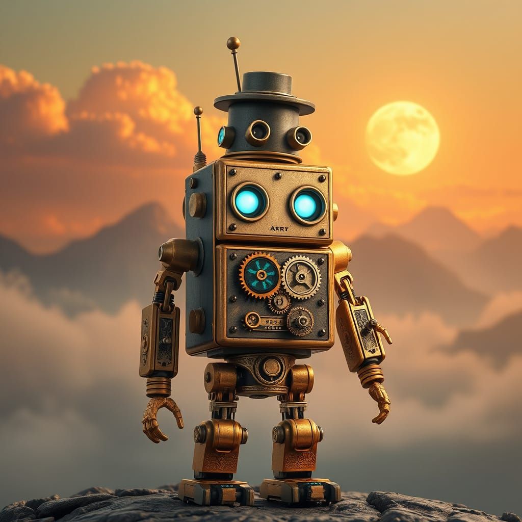Matchboxpunk Robot in Warm Hues