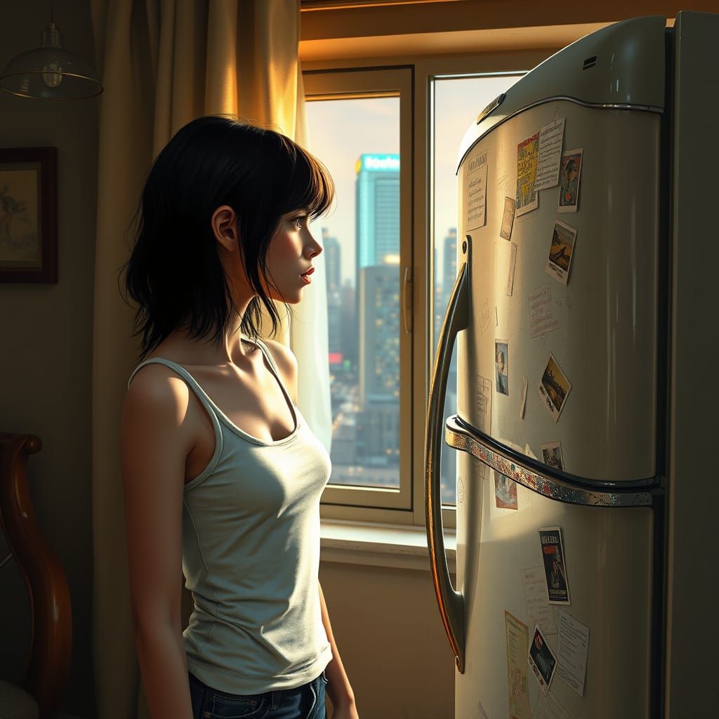 Urban Dreamscape with Gritty, Neon Cityscape