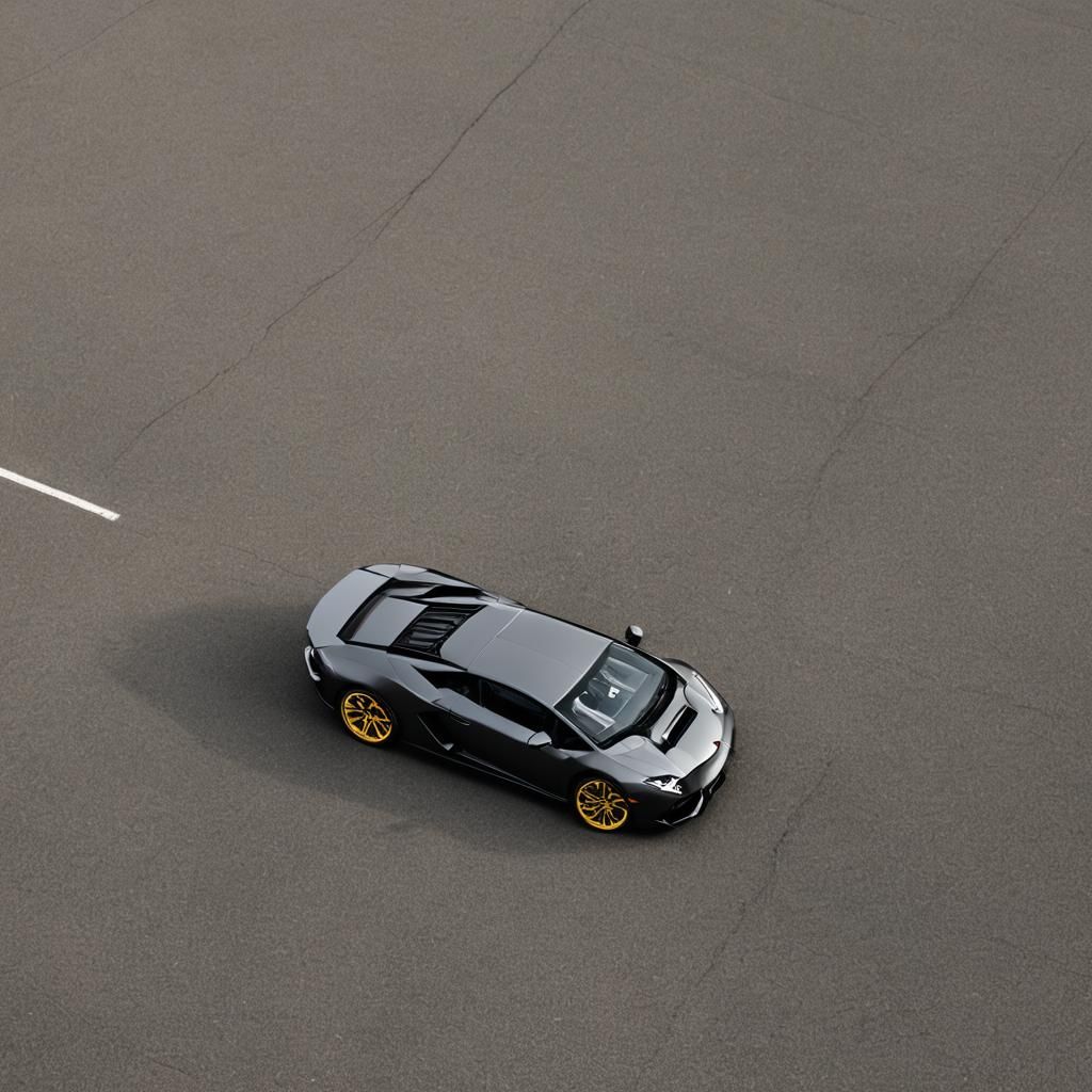 A Sleek Cyberpunk Lamborghini Zooms Through a Futuristic Nig...