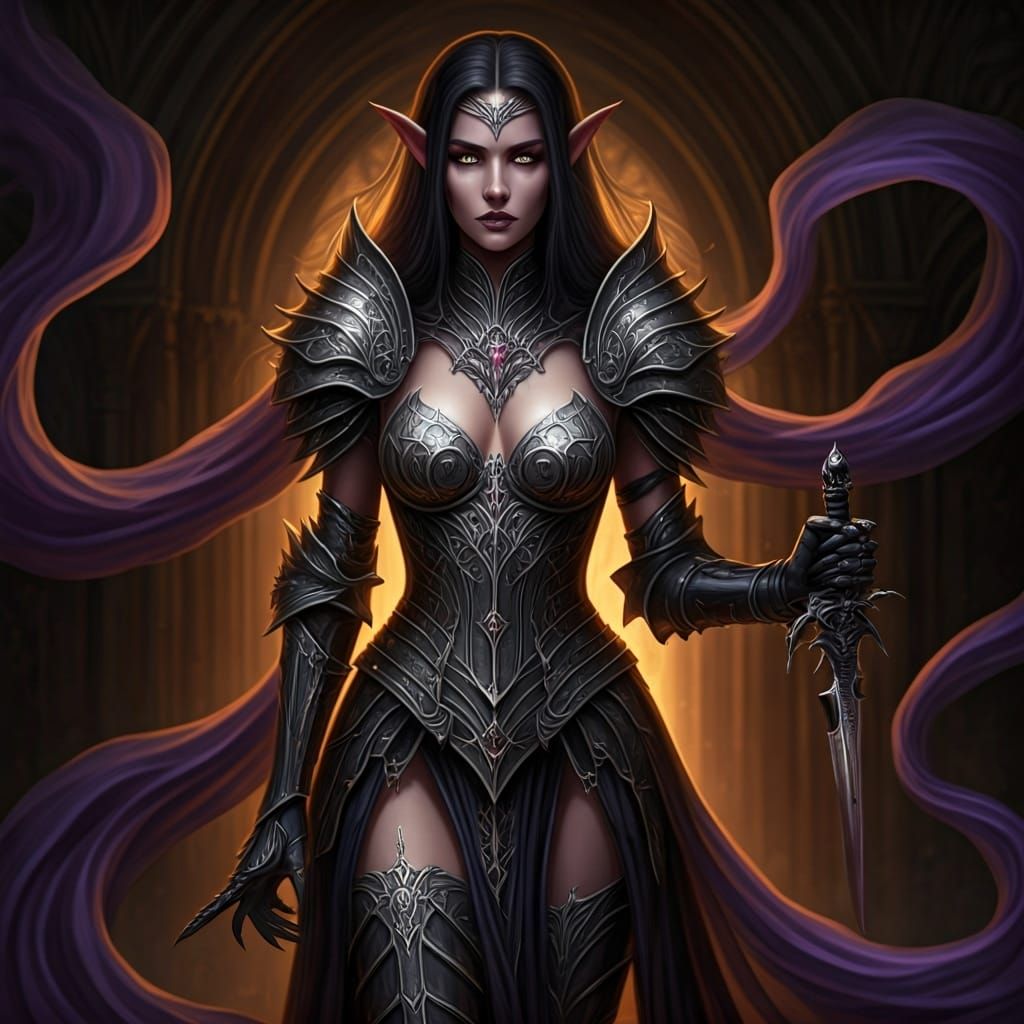 Dark Elf Warrior in Spider Silk Armor