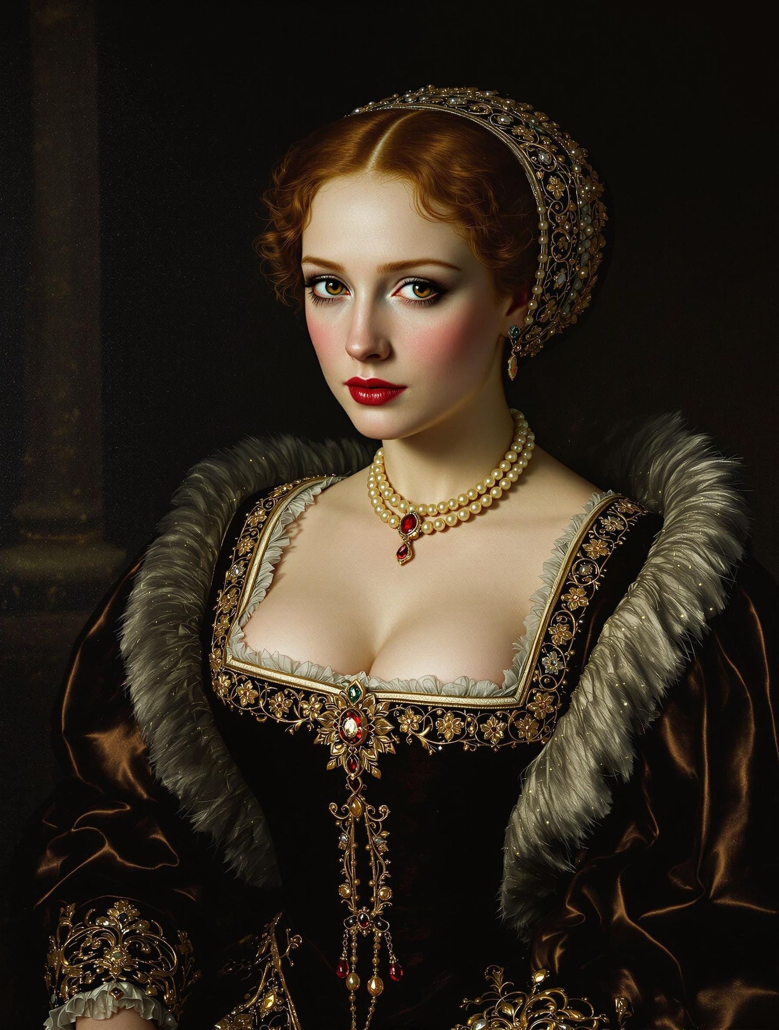 Regal Sorrow: A Hyper-Realistic Portrait of Catherine Howard