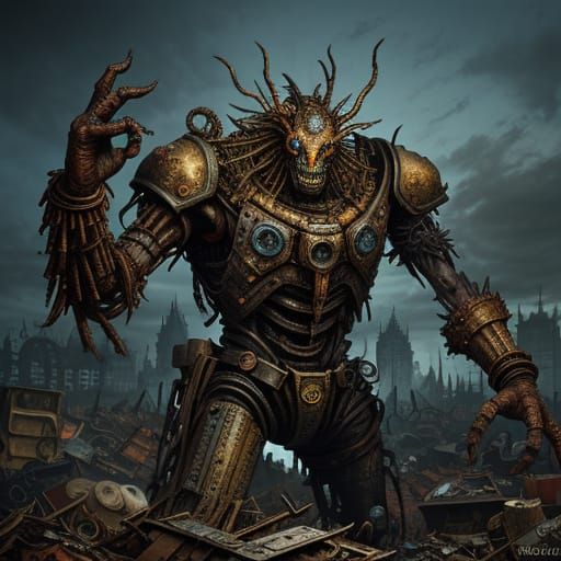 Junkyard Monster in Surreal Salvador Dali Style