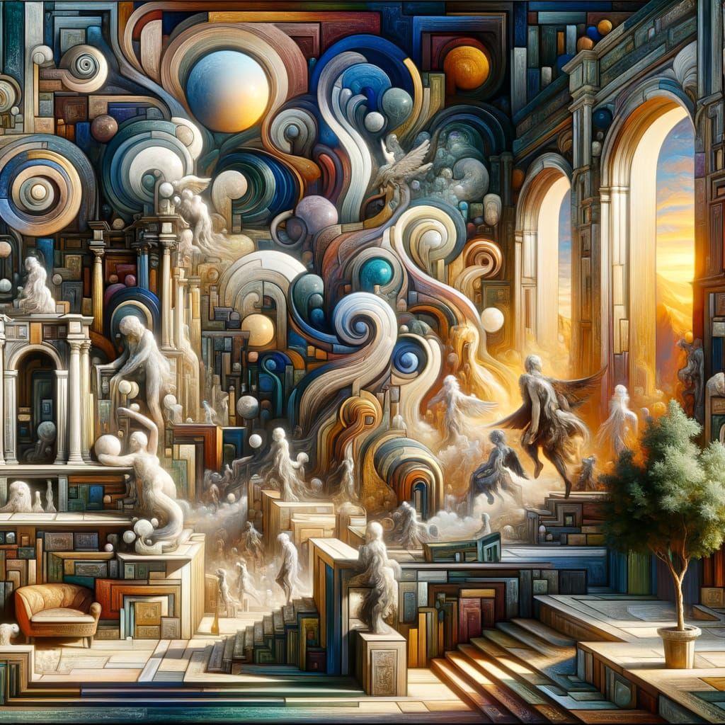 Surreal Dreamscape: Cubism Meets Flemish Baroque