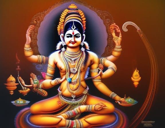 Shiva in Mycelium Network: Detailed 8k Render