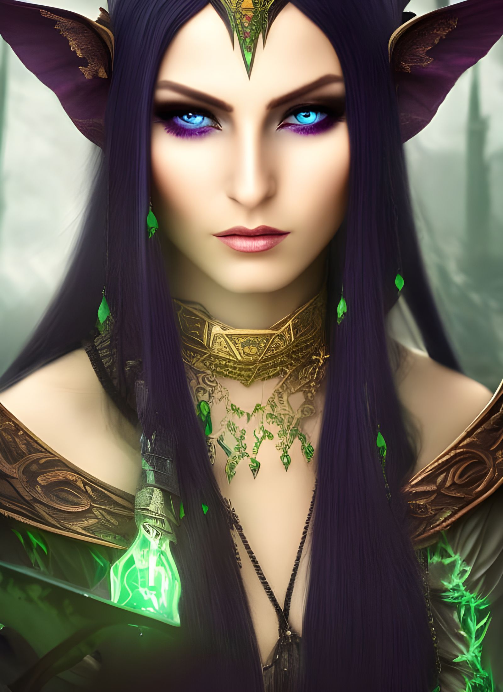 Sinister Elf Goddess in Hyper-Realistic Digital Art