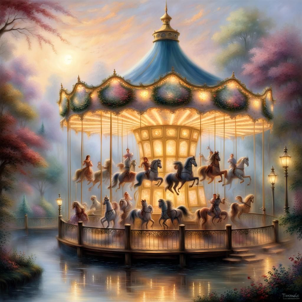 Ethereal Light Carousel in Fantasy Style
