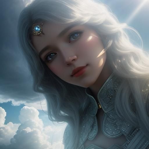 Transparent Woman in Divine Sunshine