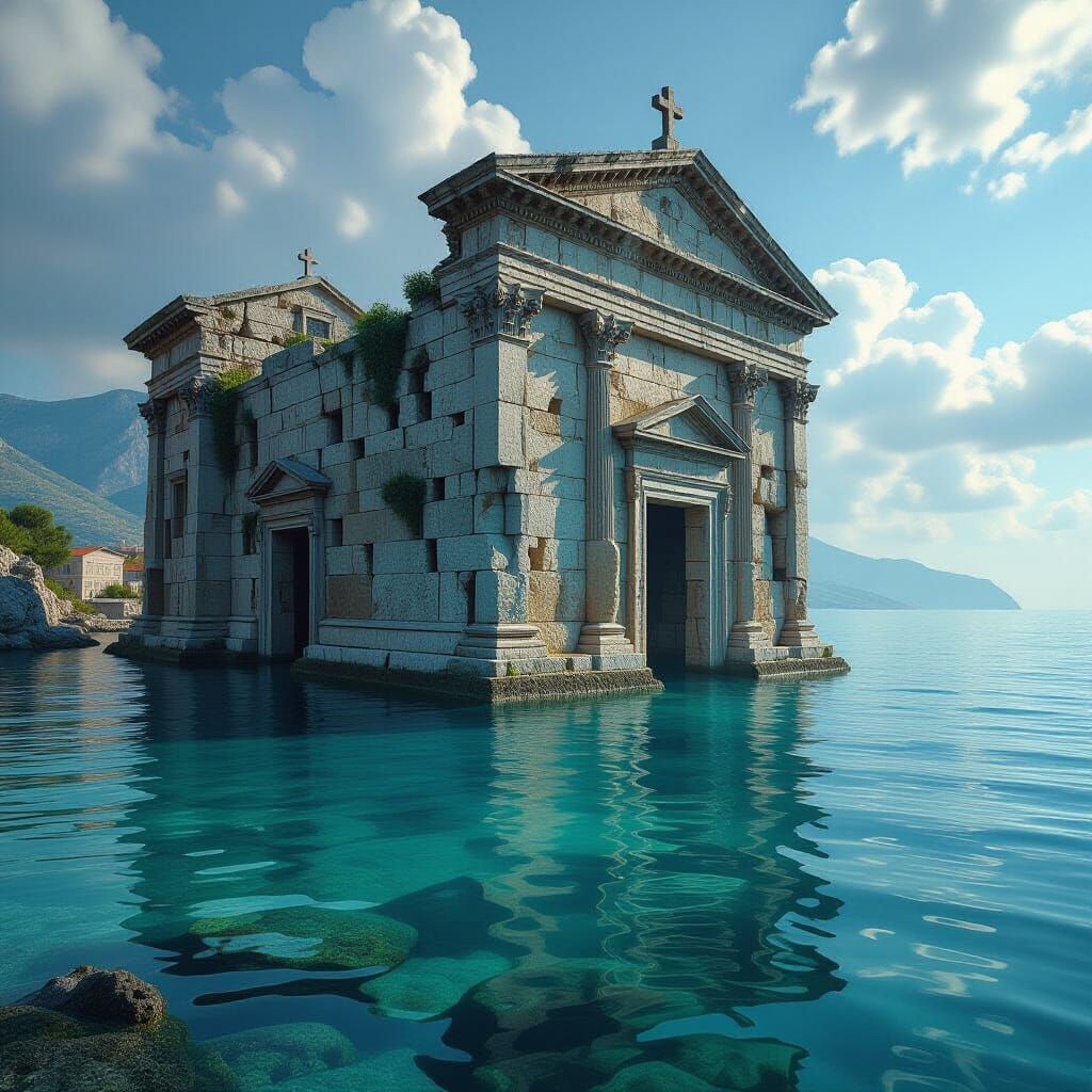 Submerged Byzantine Church in Aegean Sea