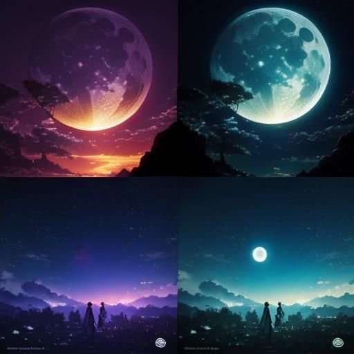 Moonlit Dancers: Anime Key Visual in Ghibli Style