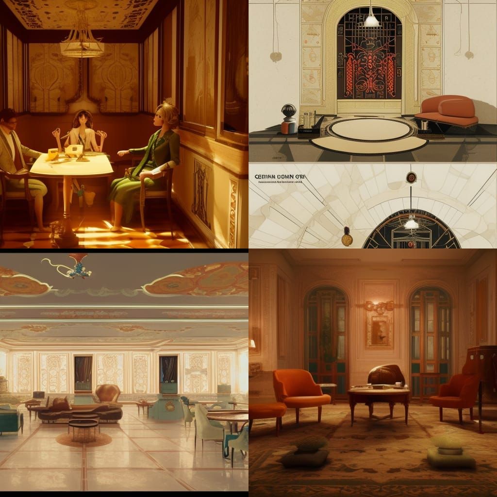 Femme Fatale Lounge Singer in Symmetrical Art Nouveau Style