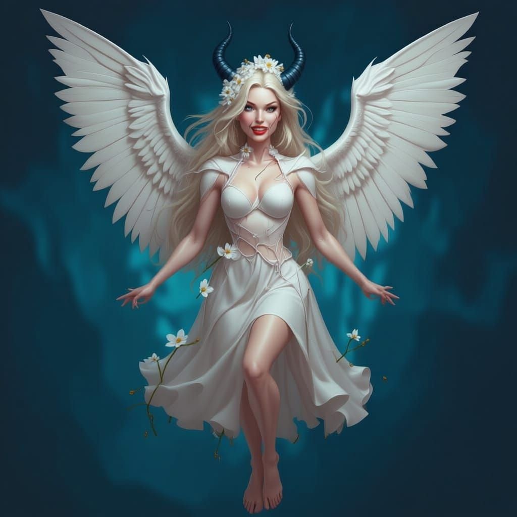 Striking Female Demon: Beautiful Yet Terrifying Contrast