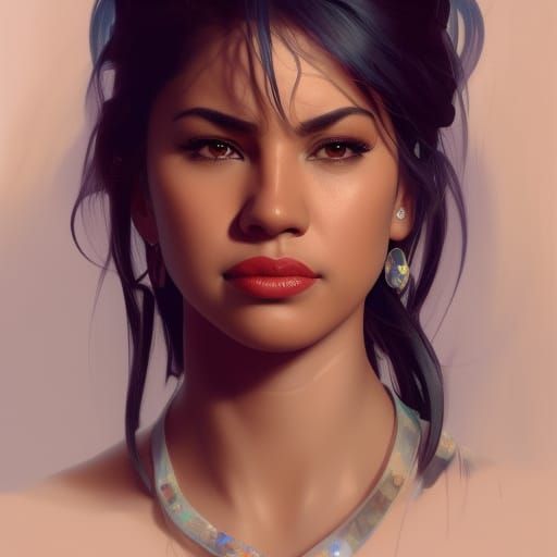 Selena Quintanilla Pérez Portrait in Artstation Style