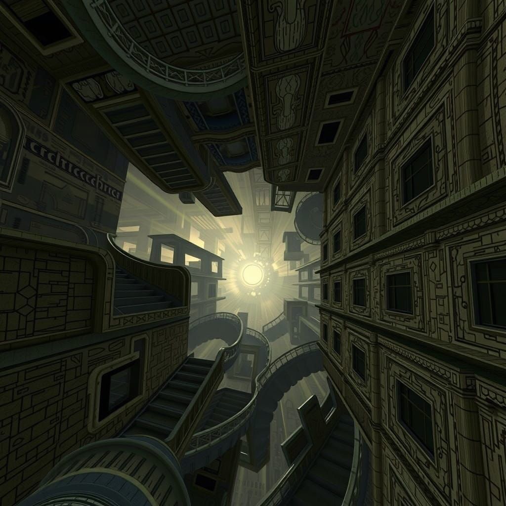 Surreal Hyperbolic Metropolis Unfolds with Impossible Archit...