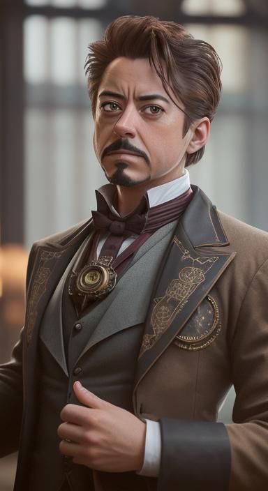 Tony Stark in Victorian Steampunk Style