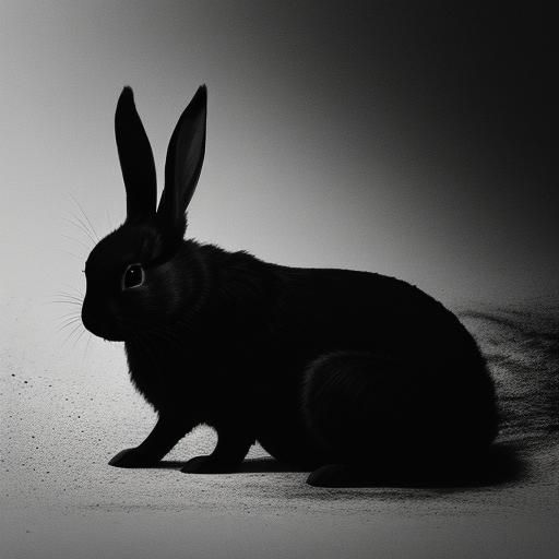 Eerie Shadows: Boy and Bunny in Surreal Illustration