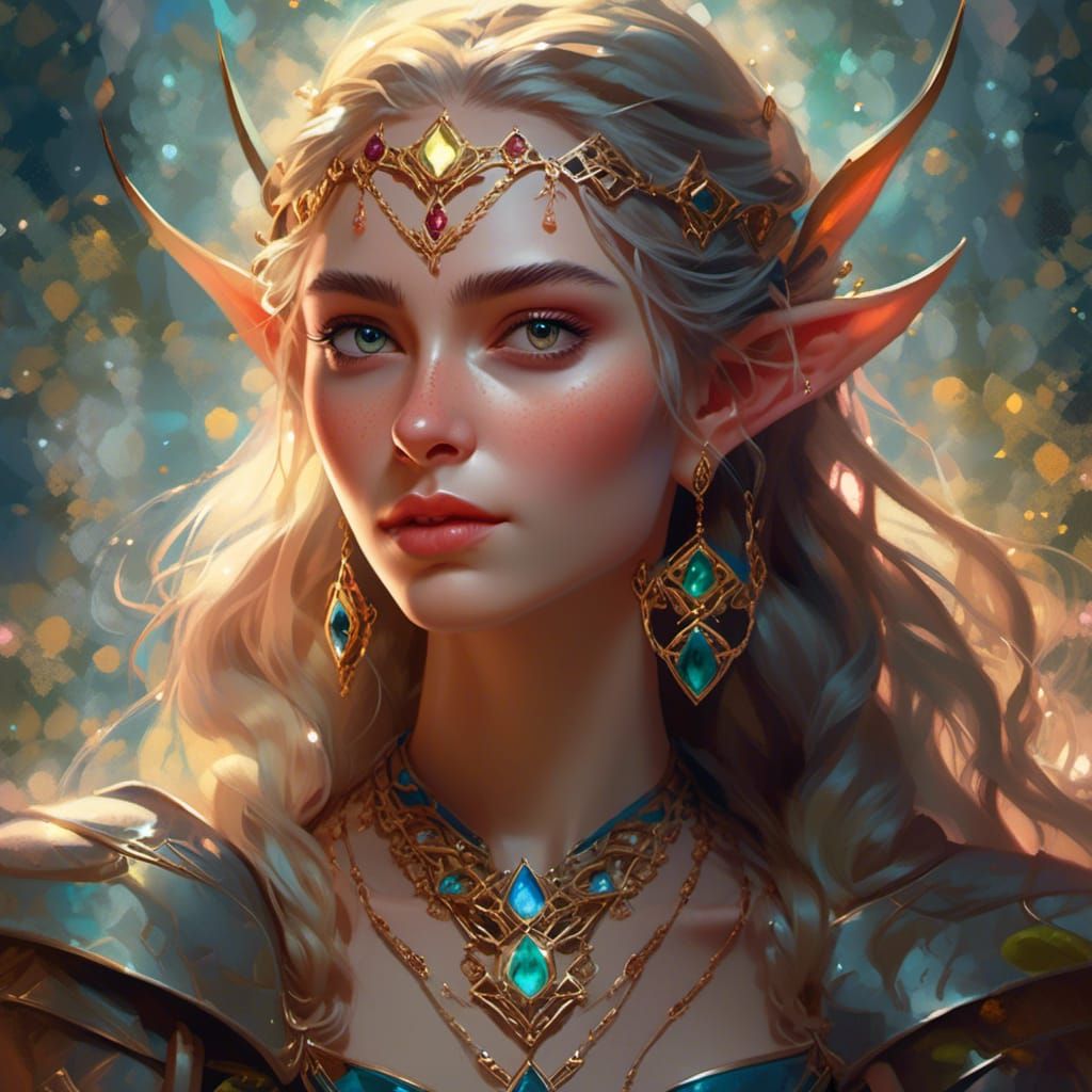Ethereal High Elf Priestess Portrait