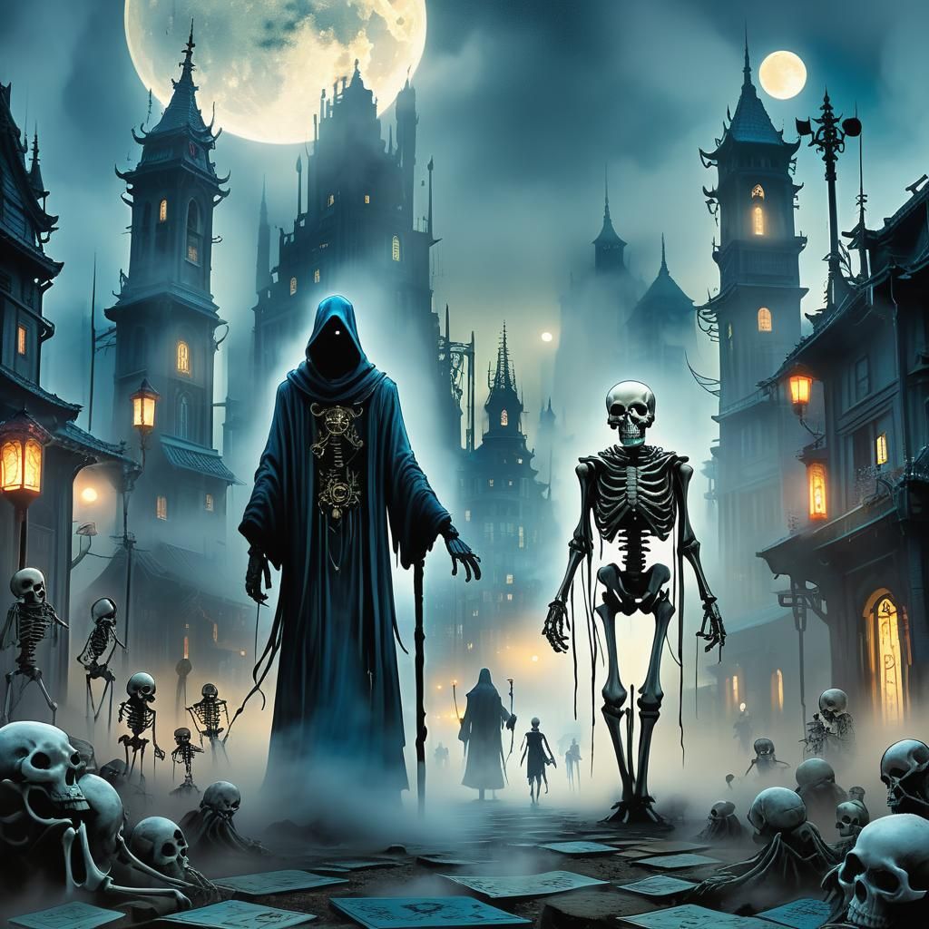 Dark Fantasy Tarot Card: The Hermit