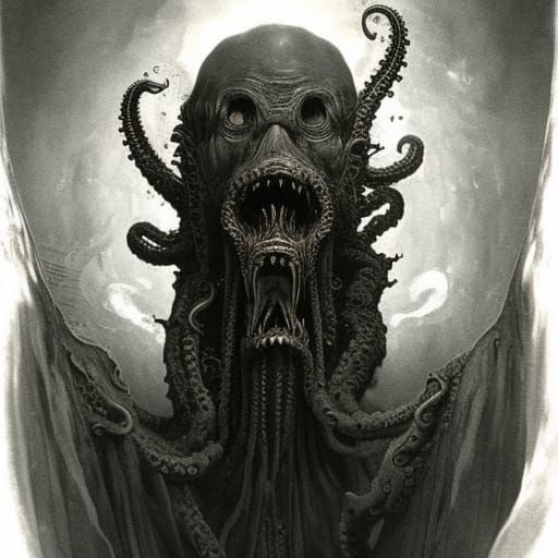 Terrifying One-Eyed Monster with Tentacles