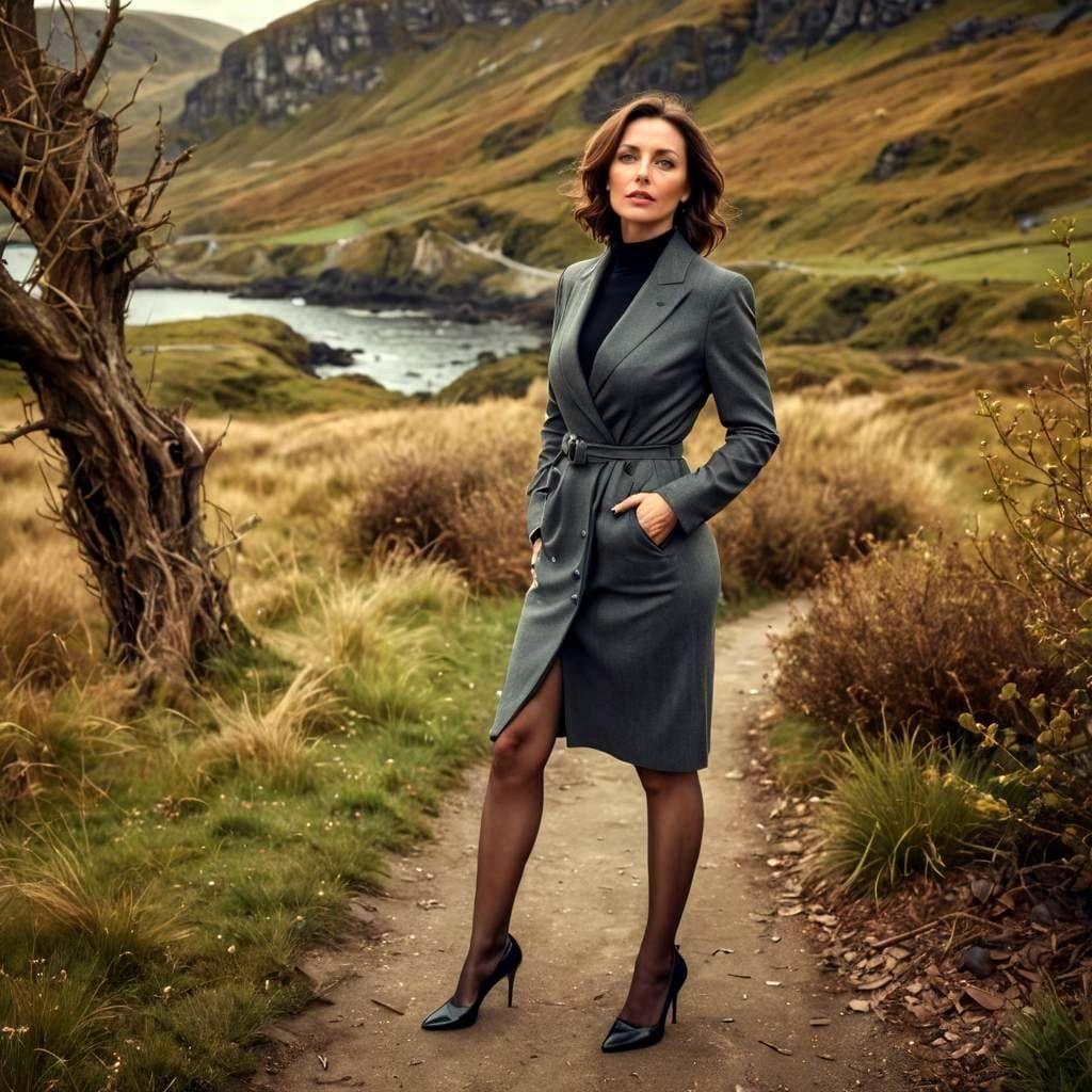 Ethereal Lady in Whimsical Surreal Landscape