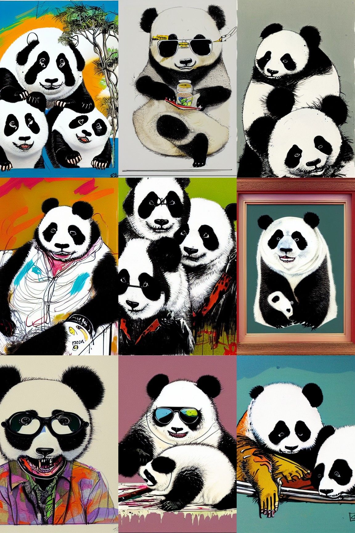 Fear and Loathing Ralph Steadman art of Pandas