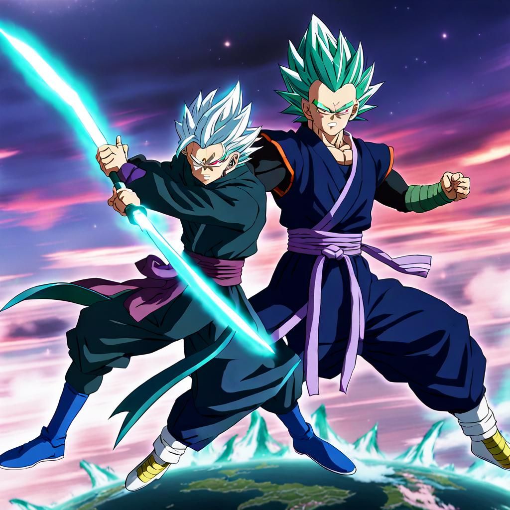 Dark God Zamasu from Dragon Ball Super clashes with Sosuke A...