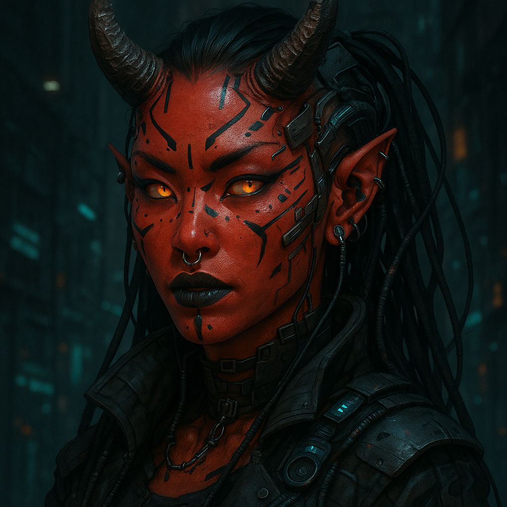 Shadowrun Female Oni Face Close-Up