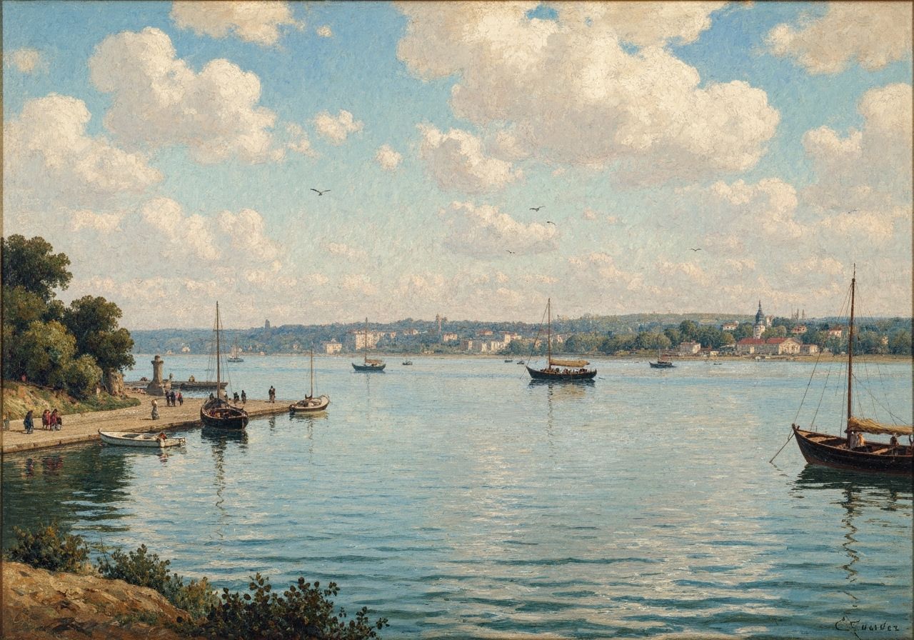 Grandiose Waterscape in Impressionist Style