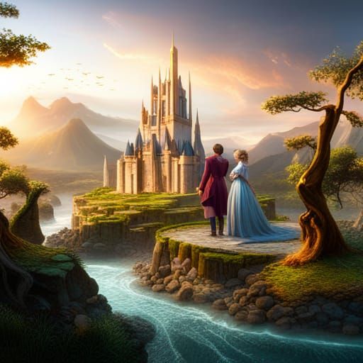Magical Fairytale Couple in Detailed Matte Painting