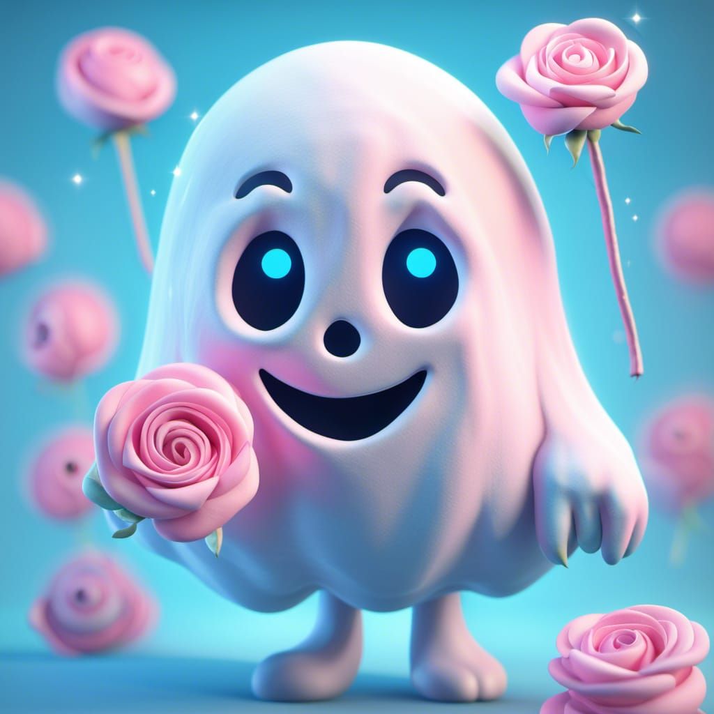 Cute Ghost in a Candy Land Dreamscape