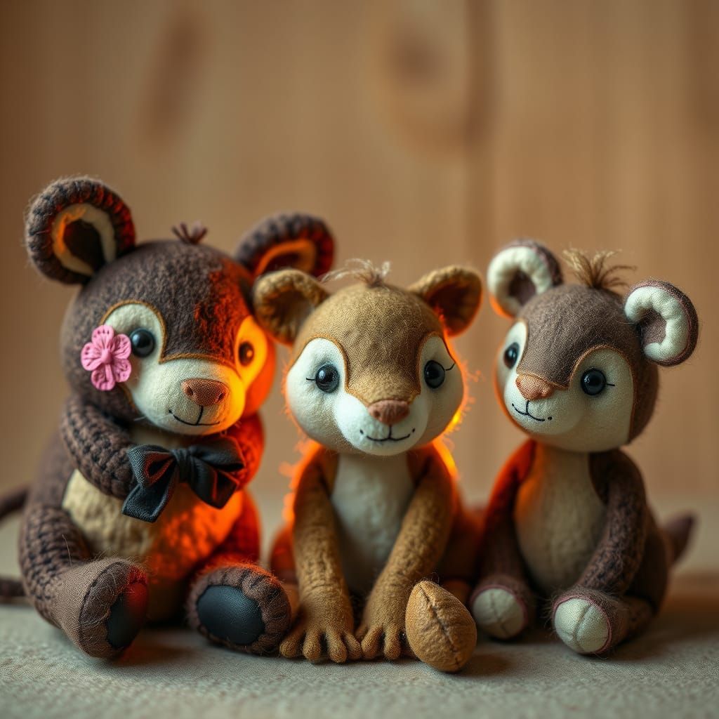 Adorable Felt Animals in Storybook Style